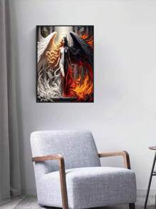 1 set Peinture de diamant design ange - Pleine percée - Strass carrés, 30*40cm