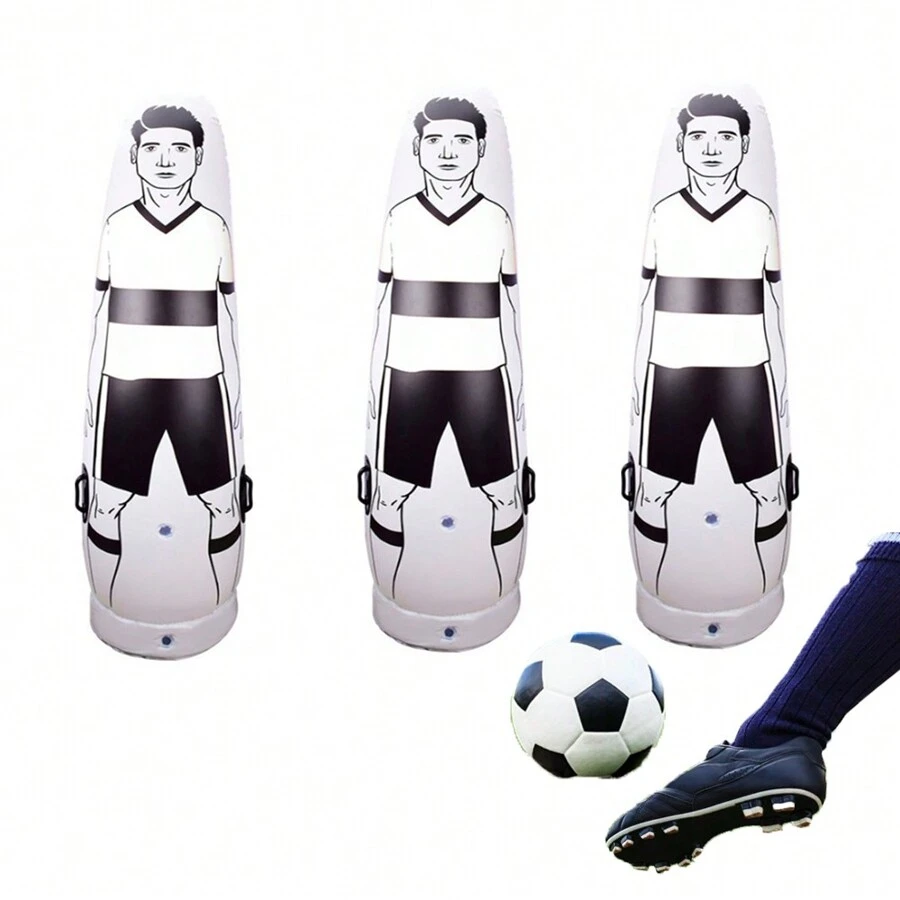 Inflatable Soccer Dummy Goalkeepr Air Mannequin Free Kick Defender Wall Goalkeeper Defender Training For People Of Any Age(1pc) - White - View 1