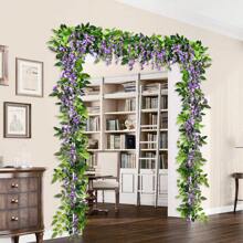 1 Vòng Hoa Wisteria Nhân Tạo, Vòng Hoa Treo Wisteria Màu Tím Cho Phòng Ngủ Gia Đình Cửa Sổ Sân Vườn Tiệc Ngoài Trời Cổng vòm Trang Trí Hoa - Màu tím - Xem 7