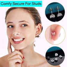50Pcs/100Pcs Stainless Steel Earring Backs Replacements, Hypoallergenic Earring Pin Backs, Secure Ear Locking For Stud Nut For Posts, 6.5mm
