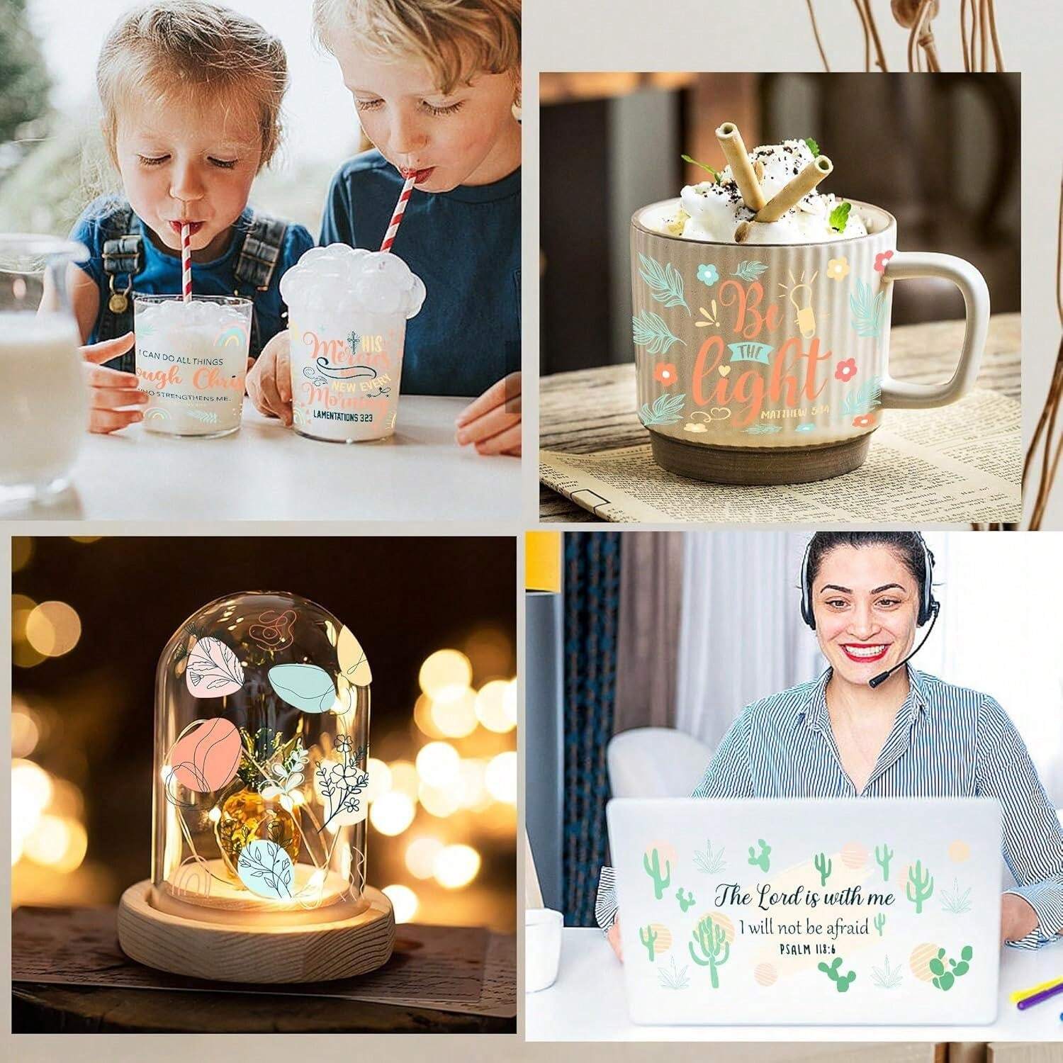 5x UV-DTF Becherfolien - Transferaufkleber Für Glasbecher & Mehr