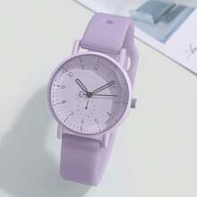 1pc Women's Elegant Fresh Fashion Silicone Strap Quartz Wrist Watch, Arabic Numeral Scales, Student Gift, Festival Gift