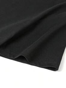 Tween Girl Casual Funny Print Crew Neck Short Sleeve T-Shirt Summer Tops - Black - View 7