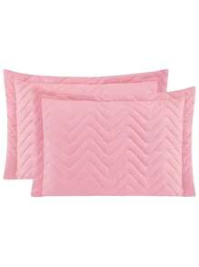 Kit Of 2 Quilted Pillowcase Covers Available In Many Colors - 乾枯玫瑰色 - 查看 1