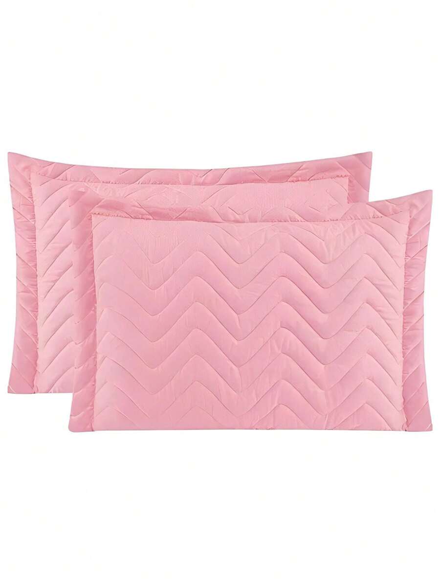 Kit Of 2 Quilted Pillowcase Covers Available In Many Colors - 乾枯玫瑰色 - 查看 1
