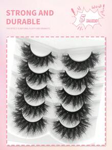ENCHUW 5 Pairs False Eyelashes Fluffy Lashes Dramatic Faux Mink Lashes Fake Eyelashes Curling Long Thick Eye Lashes - Criss Cross lashes - View 5