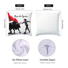 1 件 17.7*17.7 英寸（45*45 厘米）西班牙风格天鹅绒装饰抱枕套，适用于家居装饰、户外露台、客厅、卧室、沙发、艺术、花园（不含内枕） - 彩色 - 查看 3