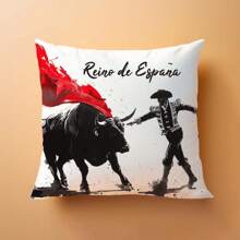 1 件 17.7*17.7 英寸（45*45 厘米）西班牙风格天鹅绒装饰抱枕套，适用于家居装饰、户外露台、客厅、卧室、沙发、艺术、花园（不含内枕） - 彩色 - 查看 2