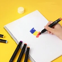 80/60/48/36/24 Colores Plumones Punta Doble ,multicolores  Marcador Para Pintar Diseño,Rotuladores Punta Pincel para Niños  y Adultos ,kit de marcadore para escolar - 48 - Ver 3