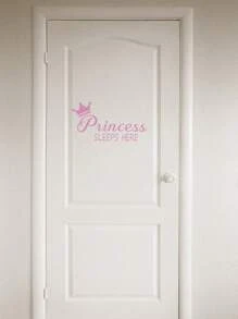 RandySticker Princesa y príncipe duermen aquí. Lindos adhesivos decorativos de vinilo para pared, ventana y vidrio de la habitación. Decoraciones para el hogar, artículos de decoración de primavera para refrescar tu hogar, adhesivos de decoración de festivales, regalos para cumpleaños y graduación. - Multicolor - Ver 6