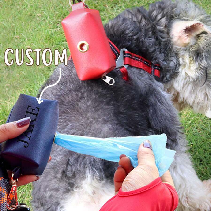 1 pièce Porte-sac à déjections canines, porte-sac à déchets pour chien, distributeur de sacs à déjections pour chien , distributeur de sacs à déchets pour chien - Bleu ciel - Voir 1