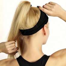 3 Băng đô rộng màu đen Co giãn Headwrap Phụ kiện tóc đơn giản cho trang phục thường ngày, Spa, Tập luyện, Yoga, Trang phục chạy bộ (Trường học) - màu đen - Xem 4
