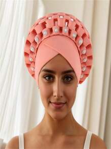 1pc New Muslim Hat Adjustable Multi-Layer Turban Cap For Wedding Party, African Style - Multicolor - View 5