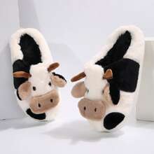 Women's Slippers Are Non-Slip And Fashionable, Cows Are Cute, And Casual Greenhouse Slippers Are Available In Autumn And Winter - White - View 9