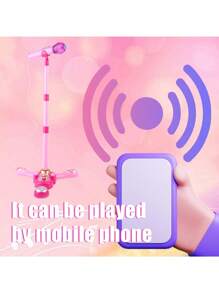 Máquina de karaoke para niños, micrófono de karaoke con luces intermitentes y soporte ajustable, grabadora de canto - Micrófonos para cantar cumpleaños para niñas y niños (estilo 1) - Rosa - Ver 6