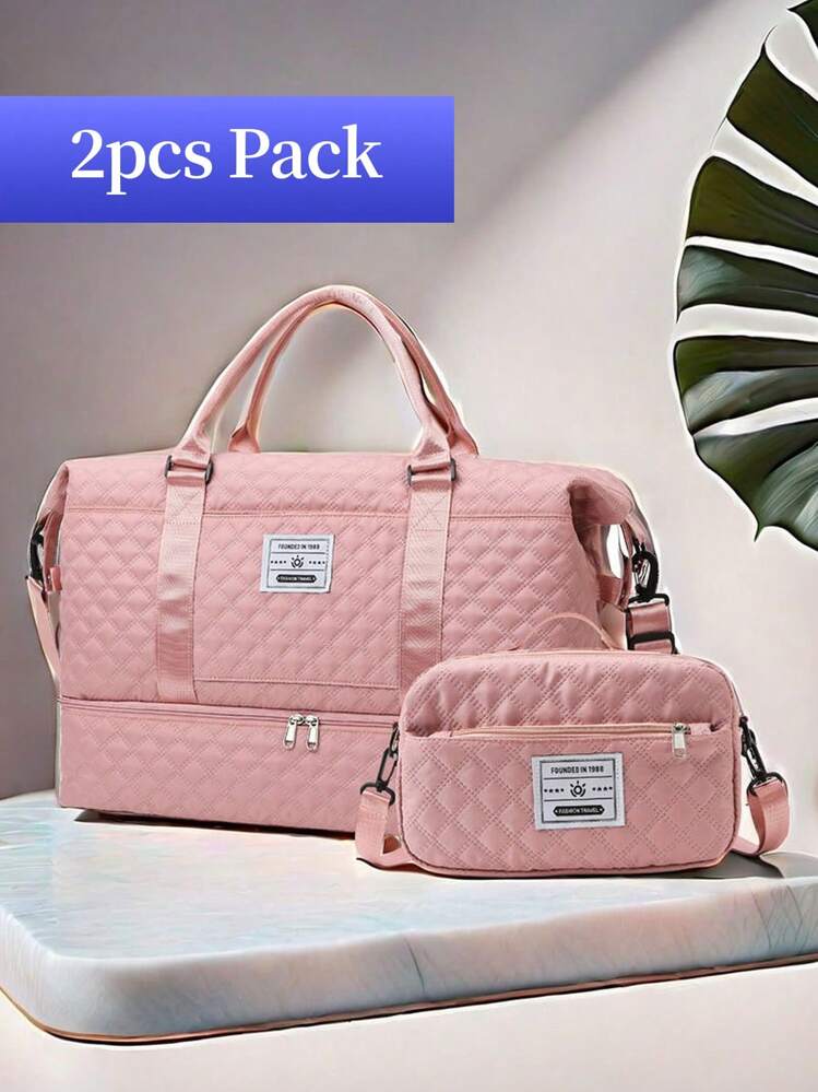 Travel Duffle Bag Set Weekender Bag For Women With Shoulder Bag Carry On Overnight Bag With Shoes Compartment Yoga Gym Bag With Wet Pocket Shoe Bag Hospital Bag For Labor And Delivery