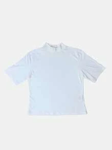 SHEIN Blusa Cropped Feminina Gola Alta Minimalista 100% Algodão BCI Ecologico