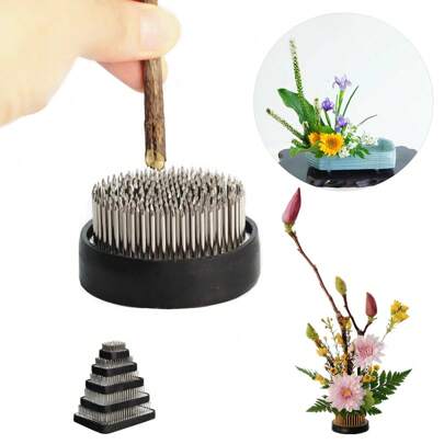 1 Đế Giữ Kim Kenzan Ikebana, Dụng Cụ Cắm Hoa Nhật Bản, Ếch Hoa Kim Đồng & Thép, Thiết Bị Thiết Kế Hoa Truyền Thống Trung Quốc, Trang Trí Nhà Cửa, Bình Hoa, Vật Trung Tâm, Trang Trí Bàn