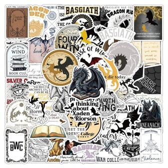 100 PCS Fourth Wing Stickers Waterproof Dragon Rider Stickers For Water Bottle Laptop Ipad Phone Skateboard Luggage Helmet, Large Vinyl Stickers For Adults Teens Dragon Book Lovers, Car Decals Back To School