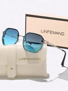 LINFEMAND 幾何金屬時尚眼鏡，復古鏡框眼鏡，適用於海灘派對、徒步、釣魚和旅行 - 彩色 - 查看 14