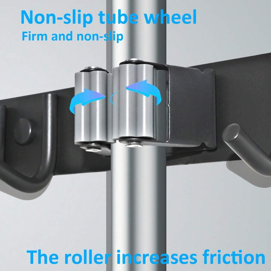 Broom Rack, Mop Rack, Wall Mounted Metal Tissue Garage Storage System ...