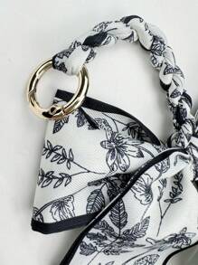 1pc Minimalist Leopard Print Bow Decor Bag Charm/Keychain Valentines - Navy Blue - View 4