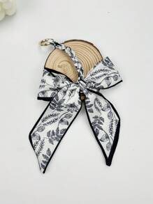 1pc Minimalist Leopard Print Bow Decor Bag Charm/Keychain Valentines - Navy Blue - View 8