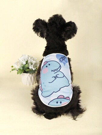 1pc Cartoon Dinosaur Print Pet Tank