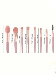 8 pièces Set de pinceaux de maquillage, petits pinceaux de qualité premium en fibres synthétiques pour fond de teint, fard à joues, ombre à paupières, sourcils, cils, nez et lèvres, livré avec un sac de rangement charmant