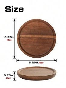 1 pieza Bandeja de madera, disponible en tamaños grande/mediano/pequeño, adecuada para uso doméstico como plato de fruta, plato de aperitivos, accesorio decorativo de escritorio, bandeja doméstica práctica y funcional - Multicolor - Ver 6