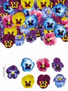 60 件蛋糕花用于蛋糕装饰三色堇花纸杯蛋糕装饰蝴蝶花蛋糕装饰威化纸花蛋糕装饰用于婚礼蛋糕生日派对食物装饰 - 彩色 - 查看 5