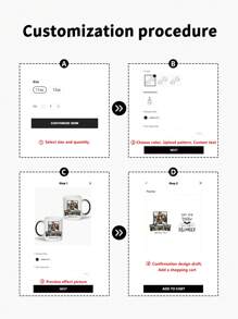 1 Pc - Personalized Magic Coffee Mug, 11 Oz - Customized Mug With Multiple Images, Text Photos - Popular Customized Coffee Mugs | Color Changing Mugs, Personalized Gifts For Couples, Anniversaries, Women, Men, Christmas, Birthday Gifts For Valentine's Day, For Mother's Day, For Birthdays, For Children's Day, For Father's Day, For Graduation, For Weddings, For Housewarming Dining Room, Living Room, Bedroom, Office, Tea Room, Home, School - Multicolor - View 2