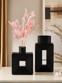 1 个白色花瓶，方形花瓶乡村家居装饰简约北欧波西米亚风格适用于客厅、架子、桌子、书架、壁炉和入口装饰花瓶 - 彩色 - 查看 8