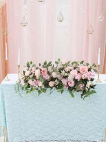 1pc Wedding Arch Flowers,3.28ft Artificial Flowers Arrangement Swag, Silk Fake Peonies Rose Floral Row For Wedding Backdrop Decor DIY Party Ceremony For Wedding Decoration, Valentine'S Day Decor, Birthday Decor, Anniversary Decor, Holiday Decor, Graduation Decoration, Party Decor Supplies - 淺粉色 - 查看 7