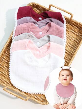 6 piezas Baberos reversibles para bebé