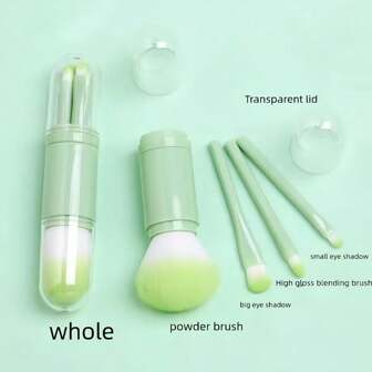 4-i-1 infällbara sminkborsteset: Ögonskugga, Rouge, Konturborstar, Bekväm och bärbar resestorlek, Borsteset, Sminkborstekit, Sminkborsteset, Komplett sminkset, Sminkborsteset, Komplett sminkkit, Borstekit, Borstar sminkset, Sminkpresentset, Set