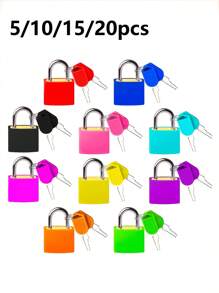 1/2/3/4/5/10/15/20pcs Mini Colorful Luggage Locks With Keys, Metal Padlock Suitable For Suitcase, Travel Bag, School, Gym, Classroom, Pairing Games, Backpack And More - Multicolor - View 2