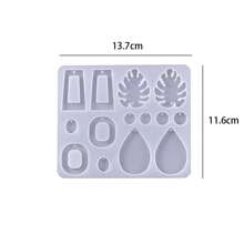 1pc Jewelry Resin Mold, Epoxy Resin Earring Mold Casting Tray With Holes For DIY Pendant Earring Necklace Keychain Making - Multicolor - View 6