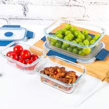 [10-PACK] High Borosilicate Glass Meal Prep Containers With Steam Vent, Food Storage Containers With Airtight Lids, For Home Kitchen Office Lunch Portion Control - 深藍 - 查看 8