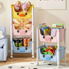 Household Trolley Rack Snack Rack,Floor-Standing Mobile Trolley, Plastic Ultra-Thin Storage Rack, Home Organization And Storage Supplies,  Mobile Trolley Storage And Organization Rack