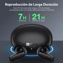 Auriculares Inalambricos Bluetooth 5.3 1Hora AUT205 Audífonos in-ear inalámbricos - Negro - Ver 3