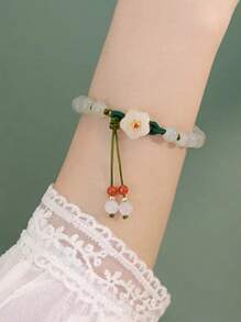 1pc Princess-Inspired Crystal Beaded Bracelet, Minimalist & Cute Design, Girls' Friendship Gift - Multicolor - View 2