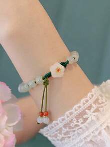 1pc Princess-Inspired Crystal Beaded Bracelet, Minimalist & Cute Design, Girls' Friendship Gift - Multicolor - View 3