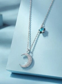 1 件 S925 纯银新月项链，儿童款 - 銀色 - 查看 2