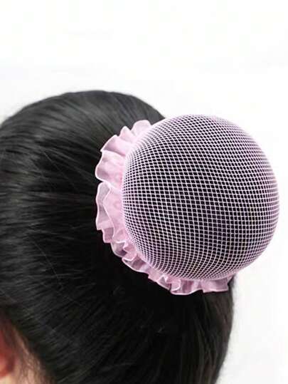 1pc Girls Back To School Black/Pink/Purple Ballet Bun Cover Net For Dance Competition Or Stage Performance