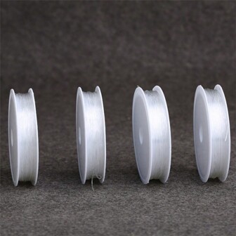 10pcs/1pc Jewelry DIY Accessory Crystal Beading String Transparent White Crystal Fishing Line Elastic Thread Beading Line For Jewelry Making Hand Craft