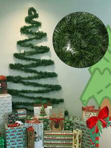 2 Pieces 9.8ft Christmas Green Tree Vine Decoration, Suitable For Outdoor Or Indoor Use, Christmas Decoration Garland, Artificial Garden Artificial Greening, Or Wedding Party Decoration, Christmas Thanksgiving Decoration, Holiday Atmosphere Decoration,Christmas - Multicolor - View 9
