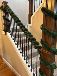 2 Pieces 9.8ft Christmas Green Tree Vine Decoration, Suitable For Outdoor Or Indoor Use, Christmas Decoration Garland, Artificial Garden Artificial Greening, Or Wedding Party Decoration, Christmas Thanksgiving Decoration, Holiday Atmosphere Decoration,Christmas - Multicolor - View 6
