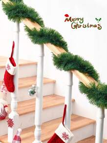 2 Pieces 9.8ft Christmas Green Tree Vine Decoration, Suitable For Outdoor Or Indoor Use, Christmas Decoration Garland, Artificial Garden Artificial Greening, Or Wedding Party Decoration, Christmas Thanksgiving Decoration, Holiday Atmosphere Decoration,Christmas - Multicolor - View 4