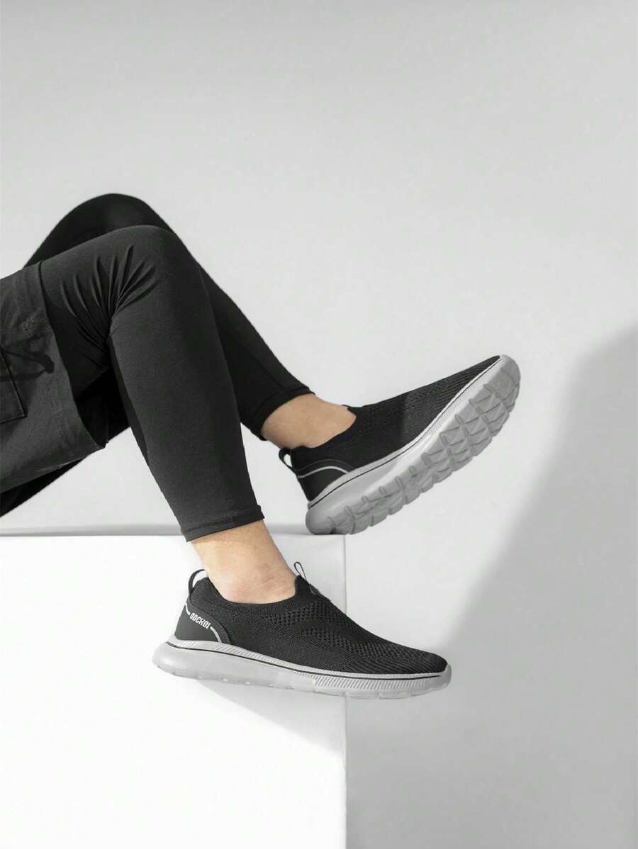 Sleek Moccasins For Men, Versatile, Breathable, Lightweight Trainers For Men - Black - View 1